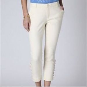 Anthropologie ivory admiral cropped pants